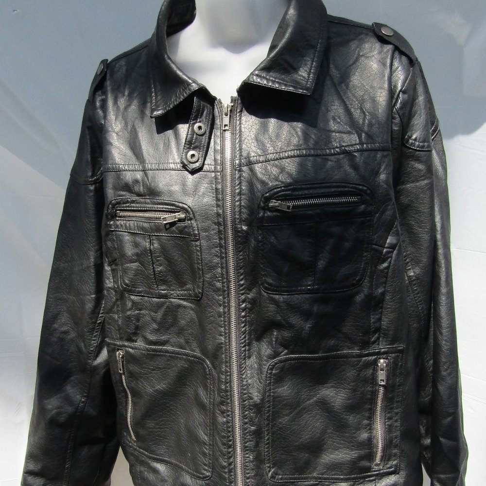 Deb brand black pleather Jacket.